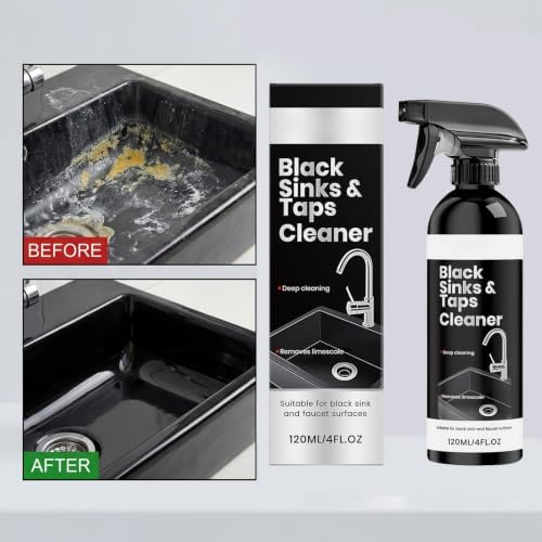 Kitchen Sink Cleaner, Black Faucet Hard Water Remover, 120ml - Image 2