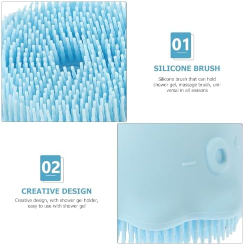 2pcs Small Silicone Bath Brush with Shower Gel Holder for Babies - Image 3