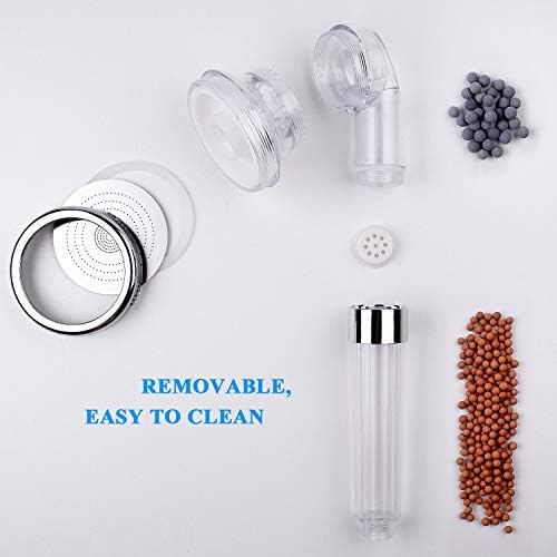 High Pressure Shower Head, Ionic Filter Showerhead with 3 Setting, Water Saving and Stone Filter Beads Handheld Shower for Dry Hair and Skin Spa by imtfzct(No Hose) - Image 2