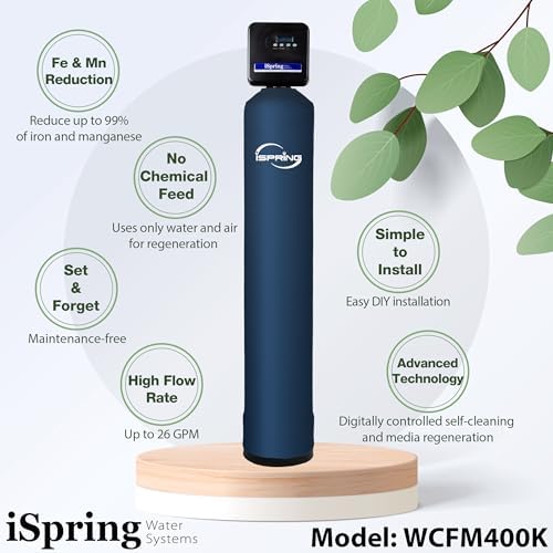 iSpring WCFM400K Whole House Iron and Manganese Water Filter System, Digital Control with Automatic Regeneration & Air Injection, Set & Forget Design - Image 2