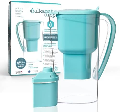 Alkanatur Alkaline Low-Emission Water Filter Pitcher, Adds Magnesium 18mg/L by Alkanatur
