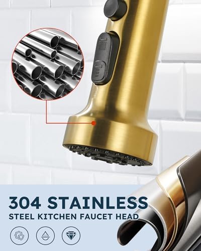 ARCORA Stainless Steel Kitchen Faucet Head with 13 Adapters, 3 Modes - Image 3