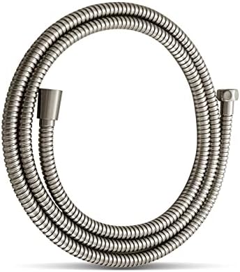 OFFO Shower Hose, Brushed Nickel Kink Free Stainless Steel Shower Hose Attachment Electroplating Handheld Shower Head Hose Flex Hoses Extension with Brass Insert & Nut for Pet Bathing Cleaning 80-Inch by OFFO