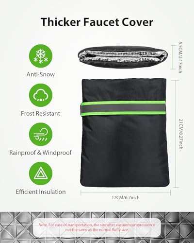 Outdoor Faucet Covers for Winter Freeze Protection, Kanosan 8.3"H X 6.7"W Thickened Reflective Outside Spigots Covers Hose Bib Insulated Sock for Winter Cold Weather, 4 Pack Black - Image 2