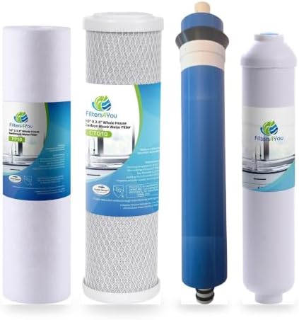 CFS 4 Pc RO Filter Set 75 GPD Membrane for Hague H6500 and Standard 10 In by CompleteFiltrationServices