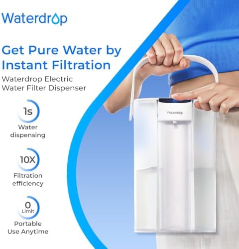 Waterdrop ED01W Electric Water Filter Pitcher with 2 Filters, 15-Cup, White - Image 2