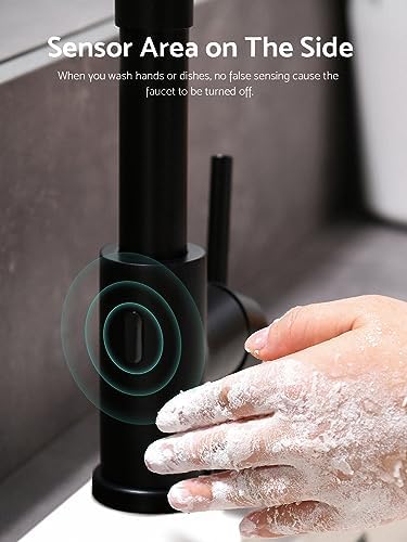 WEWE Touchless Kitchen Faucet, 2-Mode Sprayer, Matte Black, Pull-Down - Image 3