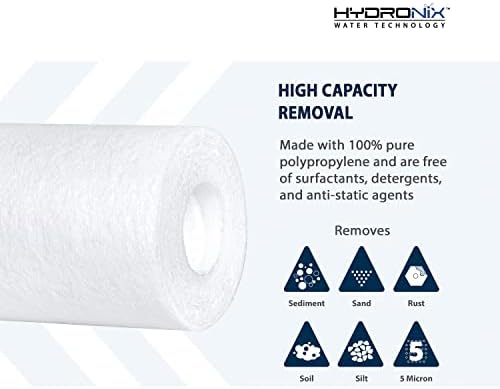Hydronix SDC-25-1005 Whole House RO Reverse Osmosis Sediment Water Filter Cartridge 2.5" x 10" - 5 micron - Image 3