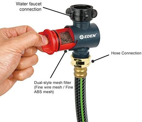 Eden 20138 Inline Water Filter for Garden Hoses and Tools - Anti-Rust, 50 Mesh Stainless Steel Screen, Easy Install, High Flow 11 GPM, Max Pressure 120 PSI, Protects from Sediment - Image 2