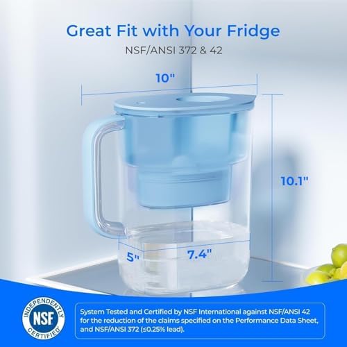Waterdrop PT-07B Water Filter Pitcher with 3 Filters, 10-Cup, NSF Certified - Image 3