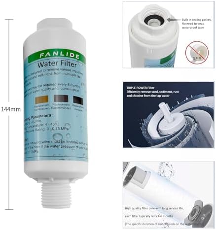 Bidet water filter for electronic bidet seats, Toilet water filter system, 1/2" Threads, 5pcs filters + 2pcs adapters, compatible with 1/2" 1/4" 3/8" Bidet water hose - Image 4