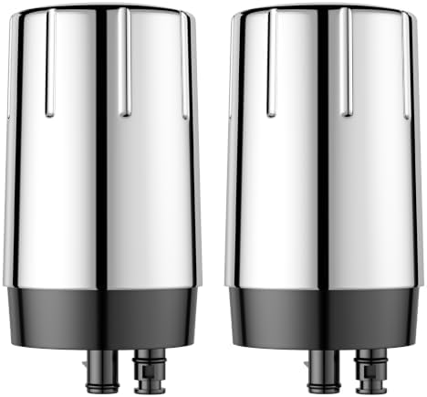 Fil-Fresh 2-Pack Faucet Filter Replacement for Brita® Faucet Filtration System, NSF Certified to Reduce Chlorine, BPA-Free, Lasts 4-Months or 100 Gallons, Chrome by Fil-Fresh