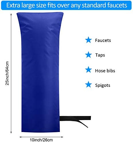 Frienda 2 Pcs Outdoor Faucet Cover for Winter Freeze Protection Large,Blue - Image 2