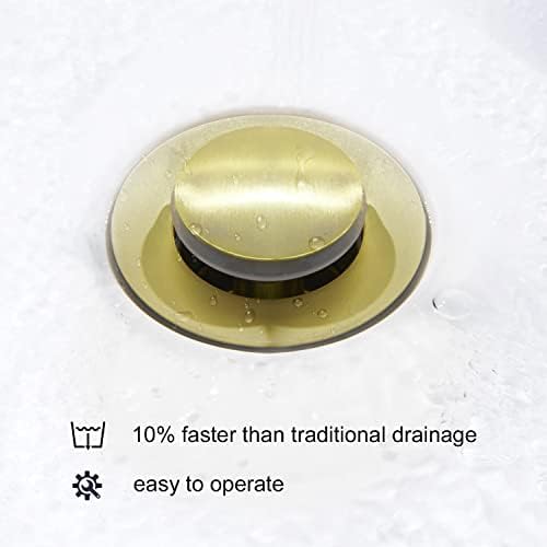 CREA Bathroom Sink Drain, Bathroom Sink Stopper with Drain Hair Catcher Pop Up Drain 1 1/2" for Bathroom Vanity Kitchen Sink with Overflow, Gold - Image 3
