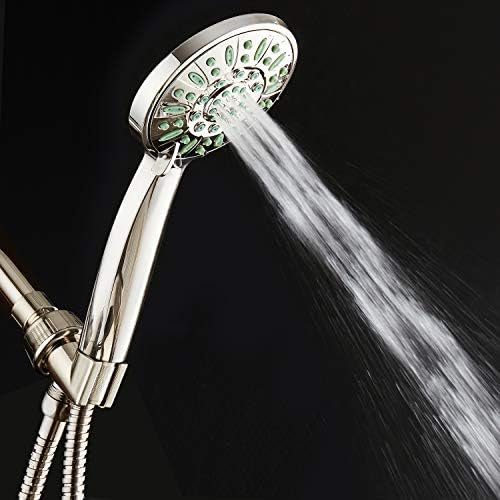 AquaDance Antimicrobial/Anti-Clog High-Pressure 6-setting Hand Shower, Microban Nozzle Protection from Growth of Mold, Mildew & Bacteria for Stronger Shower! Brushed Nickel Finish - Image 3
