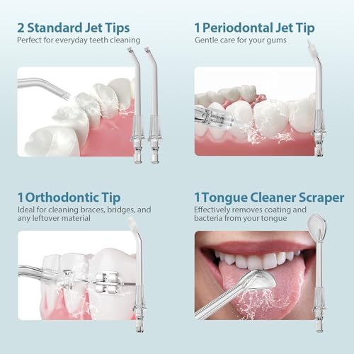 Water Flosser Replacement Tips for Onlyone Water Dental Flosser Power Flossers & Irrigator Accessories Ivory - Image 4
