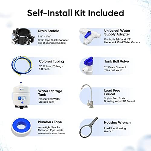 WECO (HYDRA-75UV) Granular Activated Carbon and Reverse Osmosis Water Filter System with Chlorine Reduction Feature - Top-Mounted Faucet Design Reverse Osmosis Drinking Water Filter System - Image 6