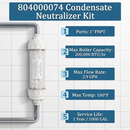 Condensate Neutralizer Kit Fit for Rinnai 804000074 / Rinnai Sensei SE+ & M Series Tankless Water Heaters & Boilers RU199i RUC98i M120SN - Image 4