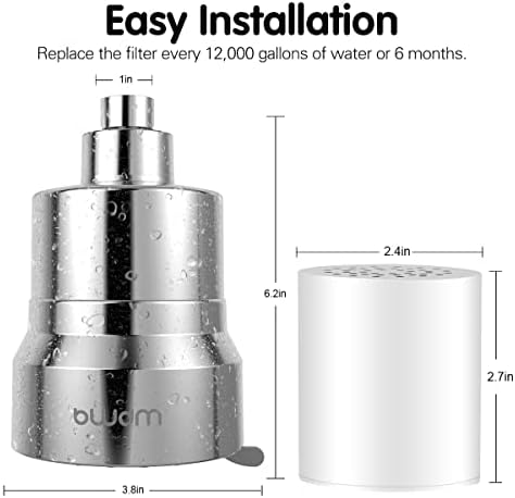 Filtered Showerhead with Shower Filter Cartridge for Remove Chlorine - Image 4