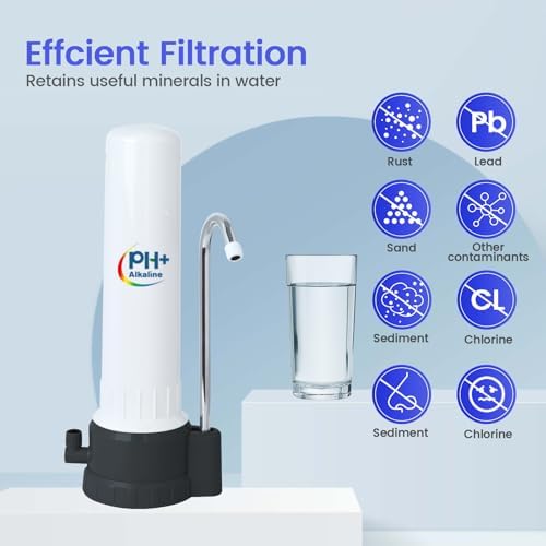 Countertop Filter Water System, 5-Stage Alkaline Water Filter, 8000 Gallons Faucet Water Filter with 1 Washable Ceramic Filter (BS-10-M12) - Image 2