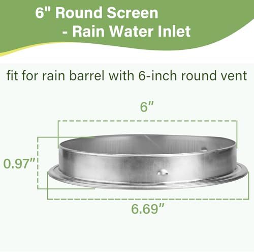 6-inch Round Rain Barrel Screen, Double Aluminum Mesh Vent Cover - Image 2