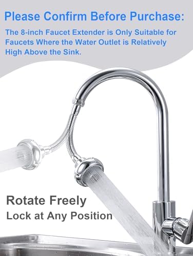 UFO-shaped 360° Swivel Kitchen Faucet Extender,Anti-Splash Dual-function Kitchen Faucet Sprayer Attachment,Large-diameter Shower Head Sink Aerator,Water Saving-8 Inch - Image 3
