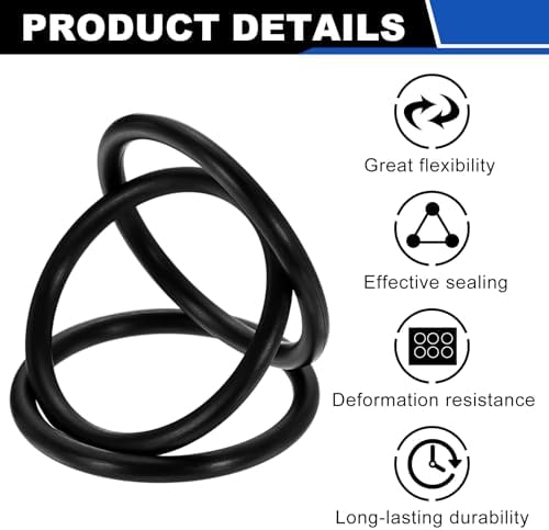 uxcell 10Pcs AS-143 NBR 70A O-Rings 2-7/16"ID x 3/32"CS/2.425"ID x 0.103"CS - Image 3