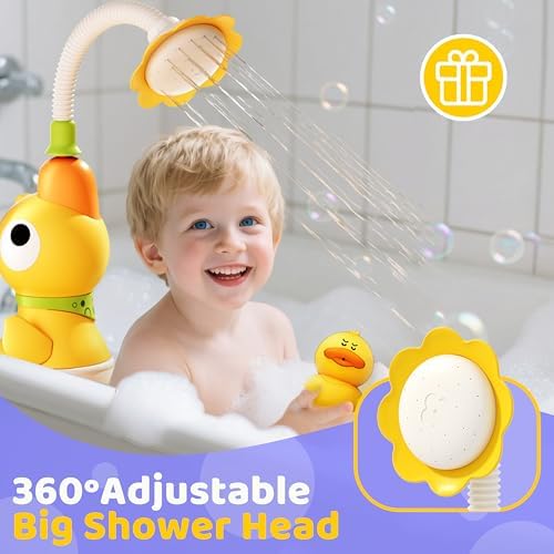 Kids Bath Toys, Kids Bath Shower Head for Bathtub with 1 Adjustable Sprayer, Control the Flow Rinser Kids with 3 Squirting Ducks for Kids in Bathtub Sink - Image 2