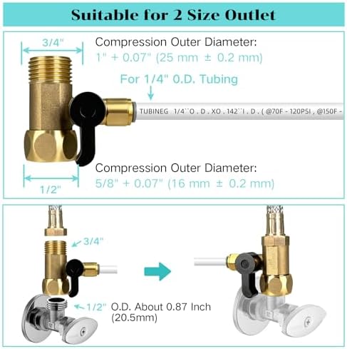 32.8 feet Refrigerator Water Supply Hose Kit For reverse osmosis water lines and ice maker water lines in refrigerators Quick-connect fittings for purifying filter faucet connections - Image 5