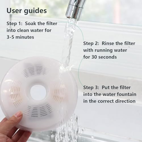 12 Pack Cat Water Fountain Filters for Catit, Triple Action Replacement Filters for Catit Flower Fountain and Catit Stainless Steel Fountain - Image 3