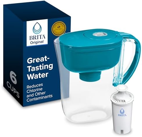 Brita Small 6-Cup Water Filter Pitcher, Includes 1 Filter, Turquoise by Brita