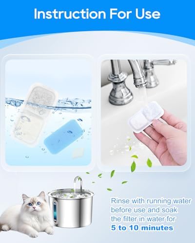 12+12+12 Pack Cat Water Fountain Filter Compatible with oneisall PWF-001 2L/67oz, Fit for oneisall Cat Fountain Filters Replacement Multilayer Filters System - Image 5