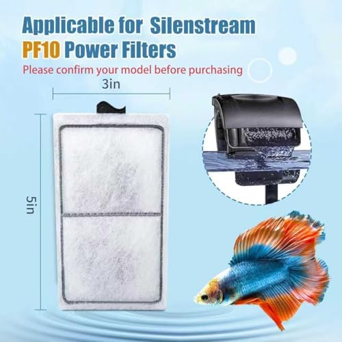 8 Pack PF-S Filter Cartridges Only Compatible with Silenstream PF10 Power Filters, Replacement Aquarium Carbon Cartridge with Zeolite, Size 5.5 in L x 3.1 in - Image 2