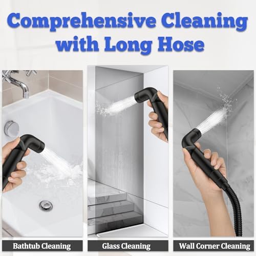 Dog Shower Attachment Metal, YDmeet Pet Shower Attachment for Fast and Clean Pet Bathing and Dog Washing, 83 Inch Hose and Shower Holder, Brass 3-Way Diverter, Adjustable Pet Shower Sprayer, Black - Image 6