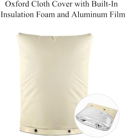 Industrial 600D Winter Sprinkler Valve Cover, Upgraded Backflow Preventer Aluminum Foil Insulation Sleeve for Outside Well Pump Freeze Protection (Dark Grey) - Image 3