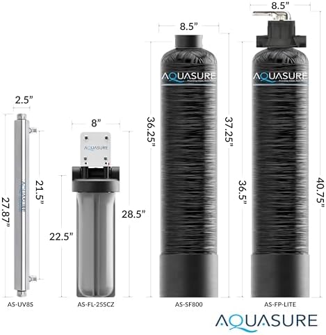 Aquasure Serene Lite 800K Gallons Whole House Salt-Free Water Conditioner/Descaler 4-in-1 Bundle with Pleated Sediment Filter, GAC/KDF55 Treatment System and 8 GPM Light, for 1-3 Bathrooms - Image 7