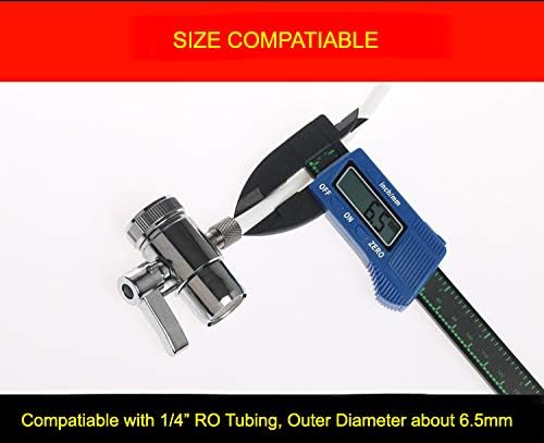 2 Way Kitchen Faucet Diverter Valve/Splitter with Female M22(≈22mm) Thread and 1/4 OD RO Tubing outlet for Counter water Filter - Image 7
