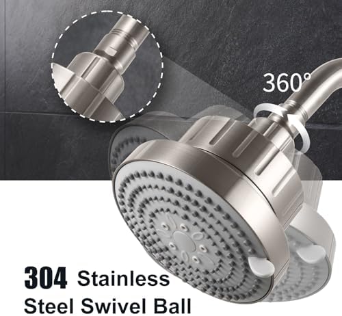 OFFO Filtered Shower Head, 20 Stage Shower Filter Head for Hard Water, 6 Modes High Pressure Shower Head with Filter for Remove Chlorine and Harmful, Brushed Nickel - Image 6