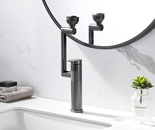 1080 Degree Swivel Bathroom Faucet Gun Grey Lavatory Basin Sink Faucet - Image 5