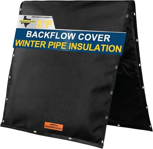 Insulated Backflow Preventer Cover, 24" W x 24" H, Black by CholilaCover