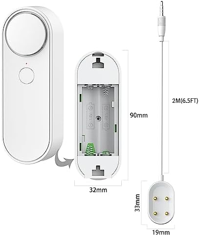 Multifunctional WiFi Water Leak Detector, 6.5ft Split Drip/Leak Detection Cable, Dual Interface, Expandable, Smart Leak Sensor Alarm, AAA Battery Powered, APP Monitoring, Over 5 Months Standby - Image 4