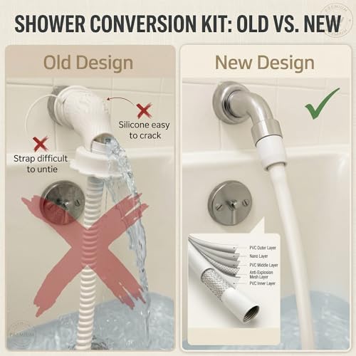 Dog Shower Attachment for Bathtub Faucet - Leak-Proof Pet Washing Hose Attachment with Sprayer, 6.5FT Portable Shower Hose, Dog Bath Hose for Dog Grooming Cat Bathing - Image 2