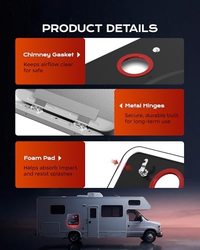 APUS 80,000 BTU RV Black Tankless Water Heater, Propane On-Demand 4.8GPM 12V with Remote, Plus Extra White Flush-Mount Door Kit, High Altitude Ready, CSA Certified - Image 7