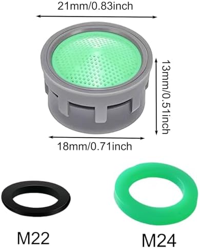 Faucet Aerator, 1.5 GPM Flow Restrictor Insert, Faucet Aerator Replacement Part for Bathroom or Kitchen Faucet Filter, Fits Male and Female Faucet Aerators with Washers (20 Pcs) - Image 2