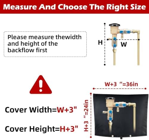 Backflow Preventer Cover, Pipe Freeze Insulation, 30" Wx24 H, Black - Image 2