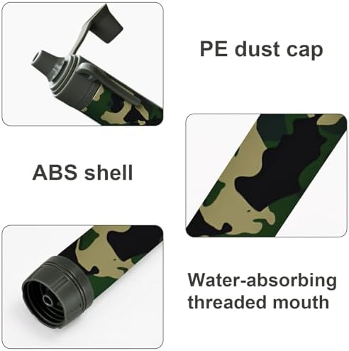 10NM Portable Water Filter System Set,Backpacking Squeeze Water Filtration Purifier Survival System for Hiking (Camouflage) - Image 5