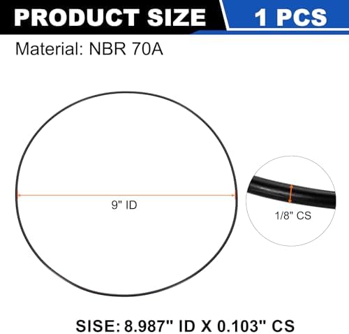 uxcell 1Pcs AS-175 NBR 70A O-Rings 9" ID x 3/32" CS/8.987" ID x 0.103" CS - Image 2