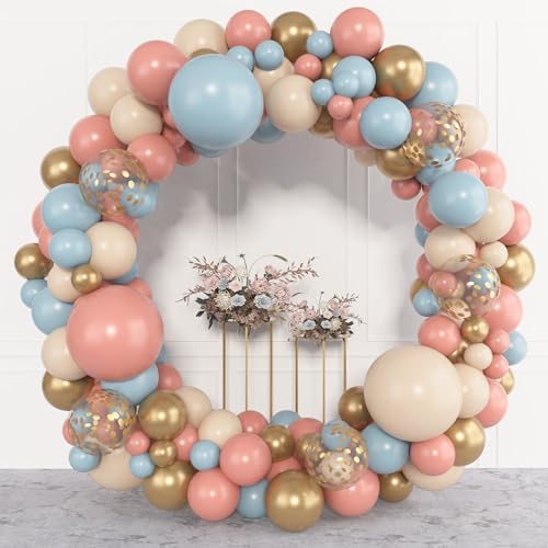 Amandir 153pcs Dusty Pink Blue Balloon Garland Arch Kit Different Sizes ﻿ - Image 5