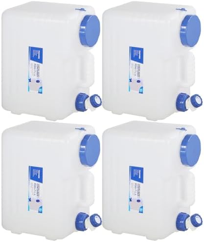 RedSwing 4 Pack 4 Gallon/15L Portable Water Container with Spigot, Water Storage Carrier for Camping Outdoor Hiking, BPA Free by RedSwing