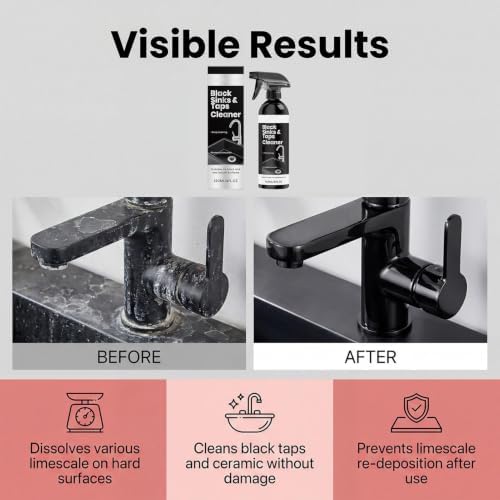 Kitchen Sink Cleaner, Black Faucet Hard Water Remover, 120ml - Image 4